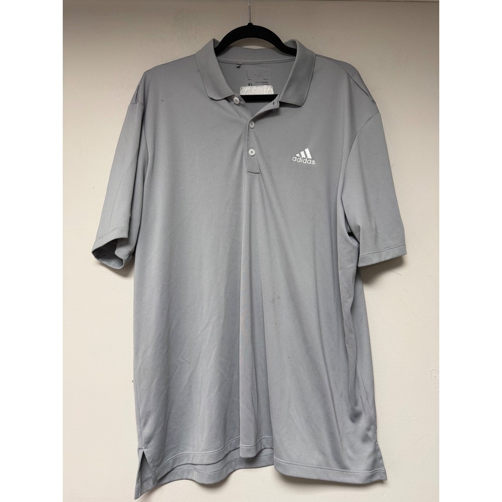 Mens Adidas Golf Polo Shirt XL Gray‎ Short Sleeve AIJA Logo Performance
